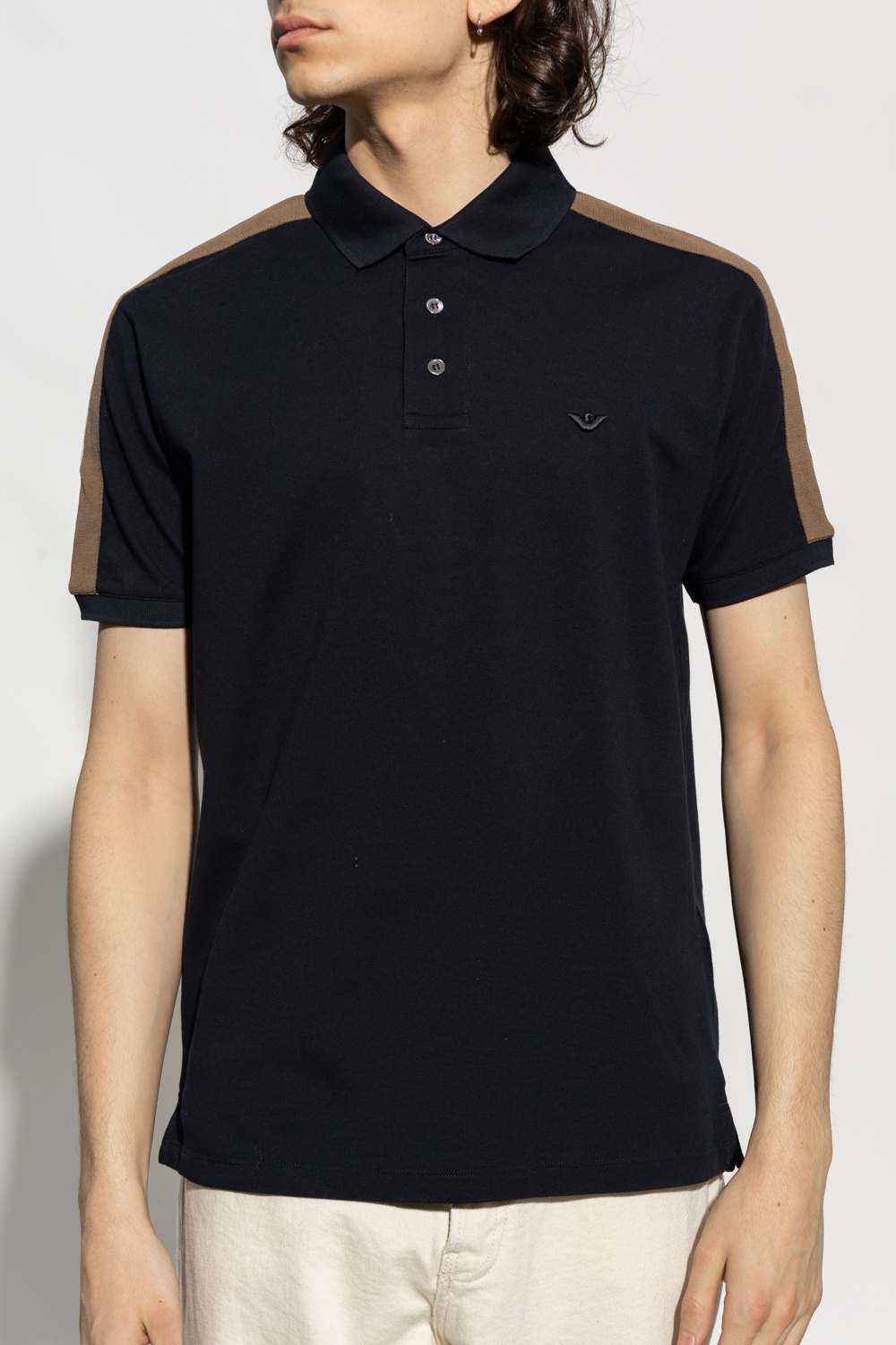 Navy blue Camisa Polo Slim Lisa Azul Emporio Armani BOSS